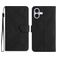 Mobigear Stitch iPhone 17 Hoesje Bookcase Portemonnee - Zwart