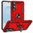 Mobigear Armor Ring Samsung Galaxy S25 Edge Hoesje Hardcase Backcover Shockproof met Ringhouder - Rood