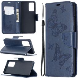 Mobigear Butterfly Samsung Galaxy A52 Hoesje Bookcase Portemonnee - Blauw