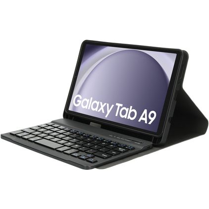 Mobiparts Bluetooth Keyboard Samsung Galaxy Tab A9 (2023) Hoes QWERTY Toetsenbord Bookcase - Zwart