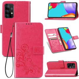 Mobigear Clover Samsung Galaxy A52 Hoesje Bookcase Portemonnee - Magenta
