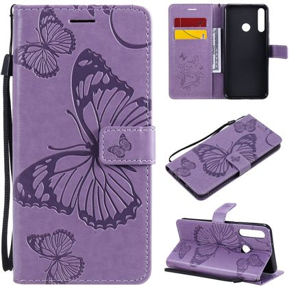 Mobigear Butterfly Huawei Y6p Hoesje Bookcase Portemonnee - Paars