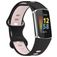 Mobigear Sport Dual Siliconen Fitbit Charge 5 Bandje Druksluiting - Zwart / Roze