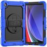 Mobigear SureGrip Xtreme Samsung Galaxy Tab A9 Plus (2023) Hoes Hard Kunststof,Siliconen Backcover + Schouderband + Standaard - Blauw