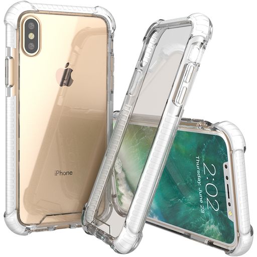 Mobigear Full Bumper iPhone XS Hoesje Hardcase Backcover Shockproof - Wit / Transparant