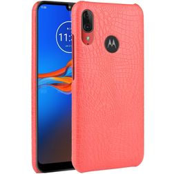 Mobigear Croco Motorola Moto E6 Plus Hoesje Backcover - Rood