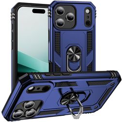 Mobigear Armor Ring iPhone 18 Pro Hoesje Hardcase Backcover Shockproof met Ringhouder - Blauw