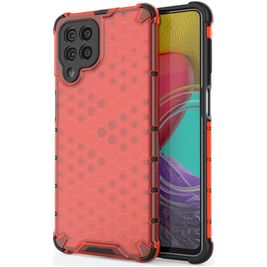 Mobigear Honeycomb Samsung Galaxy M53 Hoesje Hardcase Backcover Shockproof - Rood