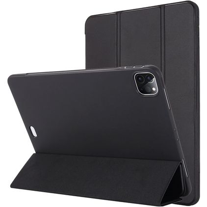 Mobigear Tri-Fold Gel iPad Pro 12.9 Inch (2020) Hoes TPU,Kunstleer Bookcase - Zwart