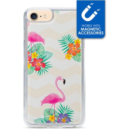 My Style Magneta iPhone 8 Plus Hoesje Flexibel TPU Backcover - Flamingo