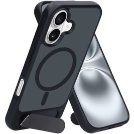 Mobiparts Hardcover iPhone 16 MagSafe Hoesje Hardcase Backcover met Standaard - Satin Black