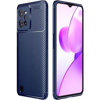 Mobigear Racing Realme C31 Hoesje Flexibel TPU Backcover - Blauw