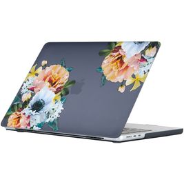 Mobigear Design MacBook Air 15 Inch (2023-2025) Hoes Hardshell Laptopcover MacBook Case - Flowers Black - Model A2941 / A3114 / A3241