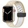 Mobigear Sport Plus Mag Siliconen Apple Watch Bandje Magneetsluiting - 42/41/40/38 mm - Wit / Beige