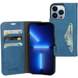 Mobiparts Classic Wallet iPhone 13 Pro Hoesje Bookcase Portemonnee - Steel Blue