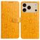 Mobigear Flowers iPhone 17 Pro Hoesje Bookcase Portemonnee - Geel