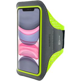 Mobiparts Comfort Fit Telefoonhouder Hardlopen iPhone 11 Sport Hoesje Neopreen Sportarmband - Neon Green