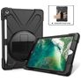 Mobigear SureGrip XGuard iPad 6 (2018) Hoes Hard Kunststof,Siliconen Backcover + Stylus Houder + Schouderband + Standaard - Zwart