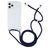 Mobigear Lanyard iPhone 12 Pro Max Flexibel TPU Hoesje met koord - Transparant / Donkerblauw