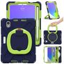 Mobigear RingGuard iPad Mini 6 (2021) Hoes Hard Kunststof,Siliconen Backcover + Stylus Houder + Schouderband + Standaard - Blauw / Groen