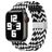 Mobigear Braided Nylon Apple Watch Bandje Klemsluiting - 49/46/45/44 mm - Zwart / Wit