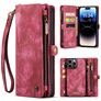 Caseme 008 iPhone 14 Pro Max Hoesje Uitneembare 2in1 Bookcase Portemonnee - Rood