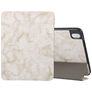 Mobigear Tri-Fold Marble iPad 10 (2022) Hoes Bookcase + Stylus Houder - Wit