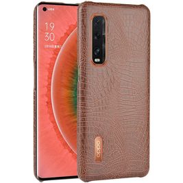 Mobigear Croco OPPO Find X2 Pro Hoesje Hardcase Backcover - Bruin