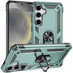 Mobigear Armor ring Samsung Galaxy S25 Hoesje Hardcase Backcover Shockproof met Ringhouder - Groen