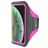 Mobiparts Comfort Fit Telefoonhouder Hardlopen iPhone XS Sport Hoesje Neopreen Sportarmband - Neon Pink