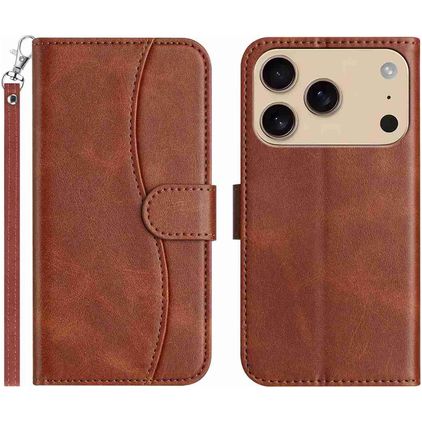 Mobigear S Line iPhone 17 Pro Max Hoesje Bookcase Portemonnee - Bruin