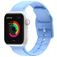 Mobigear Dashed Siliconen Apple Watch Bandje Gespsluiting - 49/46/45/44 mm - Babyblauw