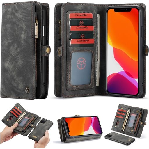Caseme 008 iPhone 11 Pro Max Hoesje Uitneembare 2in1 Bookcase Portemonnee - Zwart