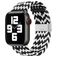 Mobigear Braided Nylon Apple Watch Bandje Klemsluiting - 49/46/45/44 mm - Zwart / Wit