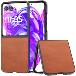 Mobigear Excellent Motorola Razr 50 Ultra Hoesje Hardcase Backcover - Bruin