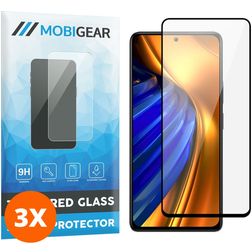 Mobigear Premium POCO F4 Glazen Screenprotector - Case Friendly - Zwart (3-Pack)