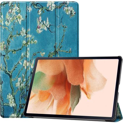 Mobigear Tri-Fold Samsung Galaxy Tab S7 FE Hoes Bookcase - Amandelbloesem