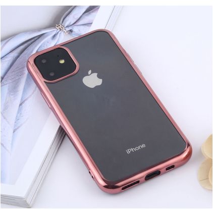 Mobigear Royal iPhone 11 Pro Hoesje Flexibel TPU Backcover - Transparant / Roségoud