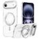 Mobigear Frosted Mag iPhone Air MagSafe Hoesje Hardcase Backcover met Standaard - Zilver