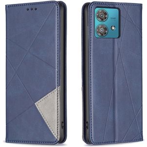 Mobigear Rhombus Slim Motorola Edge 40 Neo Hoesje Bookcase - Blauw