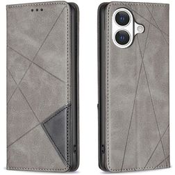 Mobigear Rhombus Slim iPhone 17 Hoesje Bookcase - Grijs