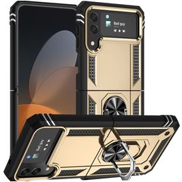 Mobigear Armor Ring Samsung Galaxy Z Flip 4 Hoesje Hardcase Backcover Shockproof met Ringhouder - Goud Mobigear Armor Ring Samsung Galaxy Z Flip 4 Hoesje Hardcase Backcover Shockproof met Ringhouder - Goud