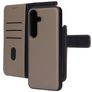 Mobiparts Samsung Galaxy S25 Hoesje Echt Leer Uitneembare 2in1 Bookcase Portemonnee - Taupe