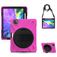 Mobigear SureGrip XGuard iPad Pro 12.9 Inch (2020) Hoes Hard Kunststof,Siliconen Backcover + Stylus Houder + Schouderband + Standaard - Roze