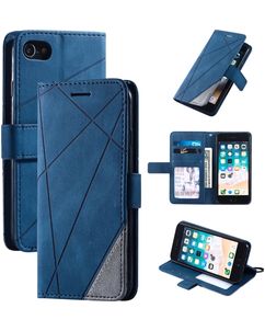 Mobigear Rhombus iPhone SE (2020) Hoesje Bookcase Portemonnee - Blauw