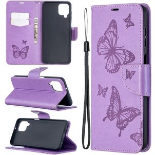 Mobigear Butterfly Samsung Galaxy A12 Hoesje Bookcase Portemonnee - Paars