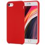Mobigear Rubber Touch iPhone 8 Siliconen Hoesje Backcover - Rood
