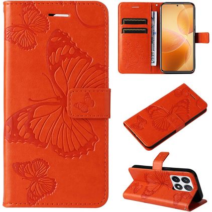 Mobigear Butterfly Xiaomi 14T Pro Hoesje Bookcase Portemonnee - Oranje