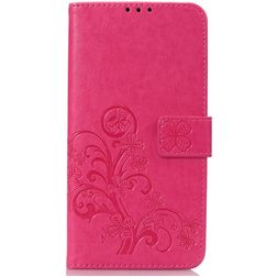 Mobigear Clover OnePlus 6T Hoesje Bookcase Portemonnee - Magenta