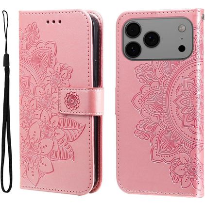 Mobigear Flowers iPhone 18 Pro Max Hoesje Bookcase Portemonnee - Roségoud